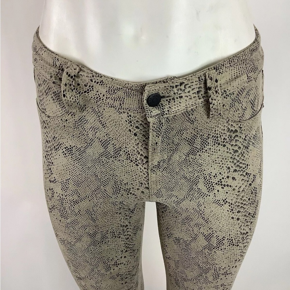Anthropologie Sz 26 Janice Ultra Skinny Python Print Jeans Brown Polyester - Picture 3 of 8